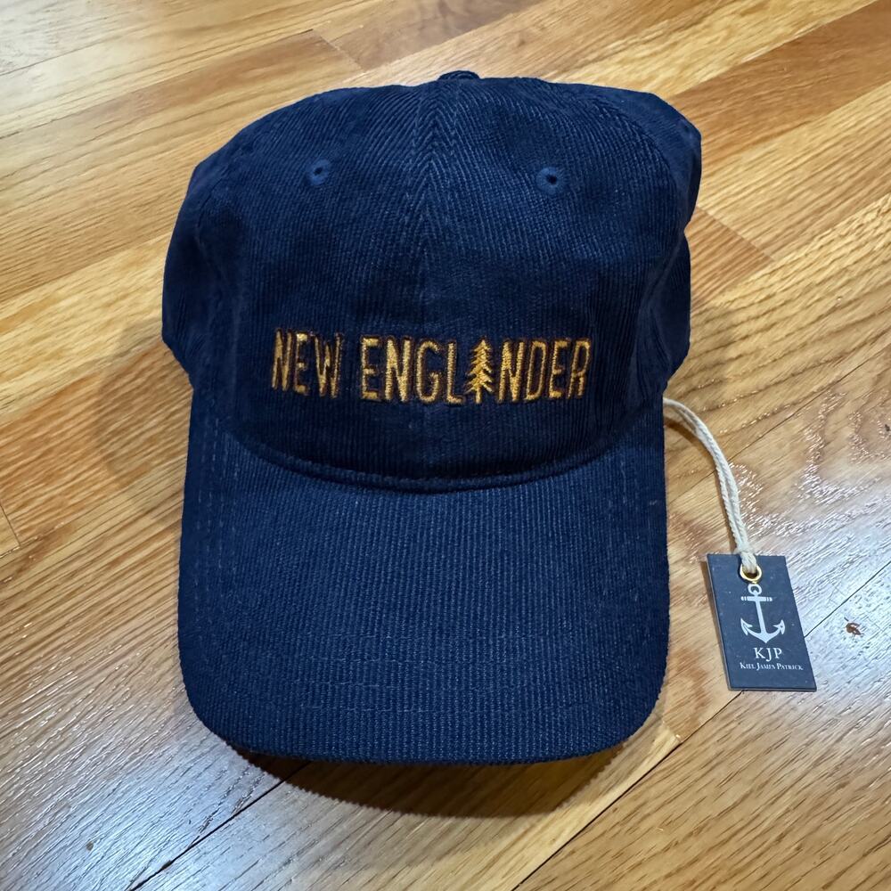 Kiel James Patrick New Englander Strapback Hat Navy Blue Corduroy Preppy NWT